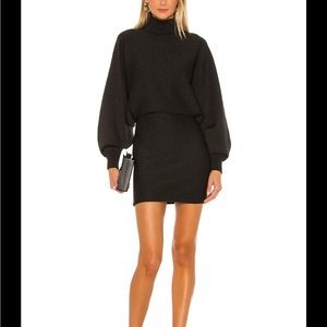 COPY - Alice + Olivia - Bari Turtleneck Metallic Shimmer Shirt Dress